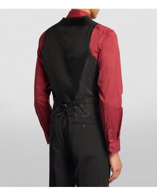Giorgio Armani Black Wool Waistcoat for men
