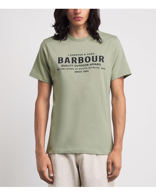 Barbour Green Printed Moorside T-Shirt for men