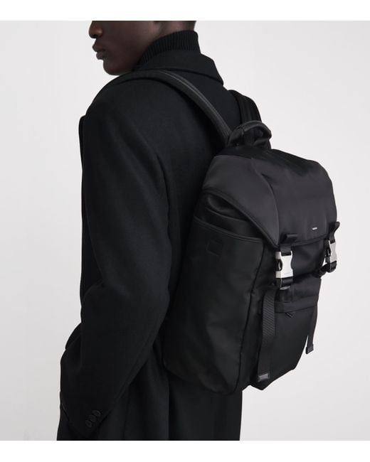 Sandro Black Logo Backpack for men