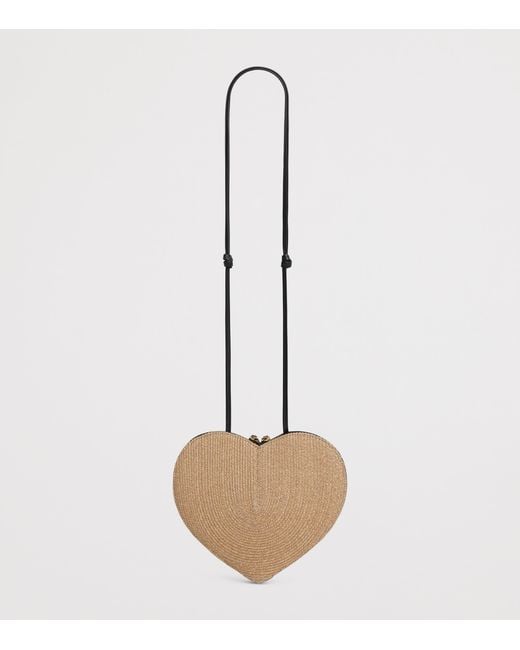 Alaïa Natural Straw Le Coeur Shoulder Bag