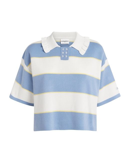 Claudie Pierlot Blue Stripe Polo Sweater