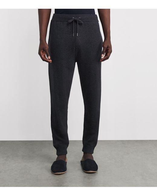 Derek Rose Black Cashmere Finley Sweatpants for men