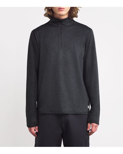 vuori Blue Dreamknit Ponto Quarter-Zip Sweatshirt for men