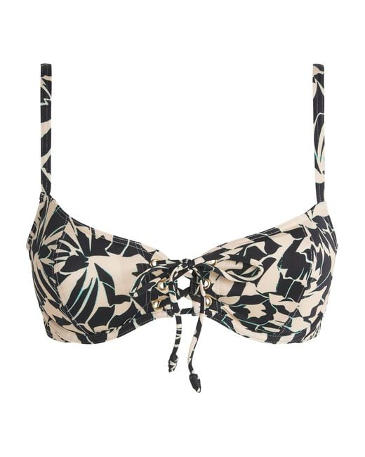 Ulla Johnson Black Printed Noa Bikini Top