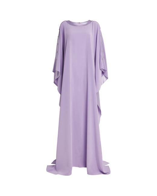 Alexis Mabille Purple Crystal-Embellished Kaftan Maxi Dress