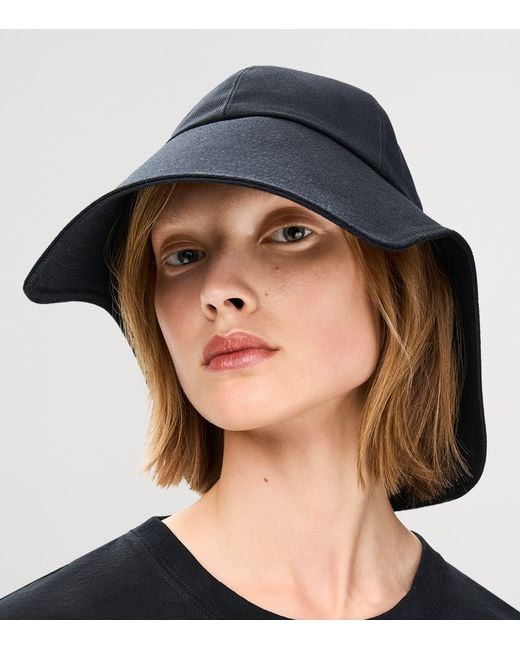 Loewe Black Cotton Canvas Hiker Hat