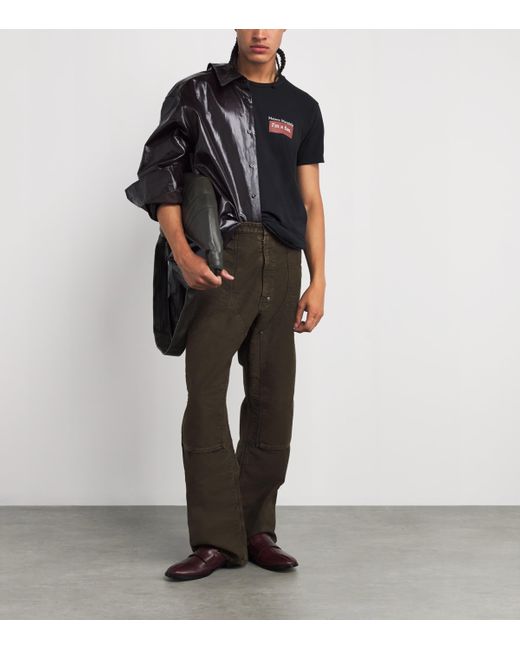 Maison Margiela Black Cotton Graphic T-Shirt for men