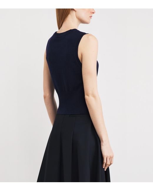 Sandro Blue Wool-Cashmere Tank Top