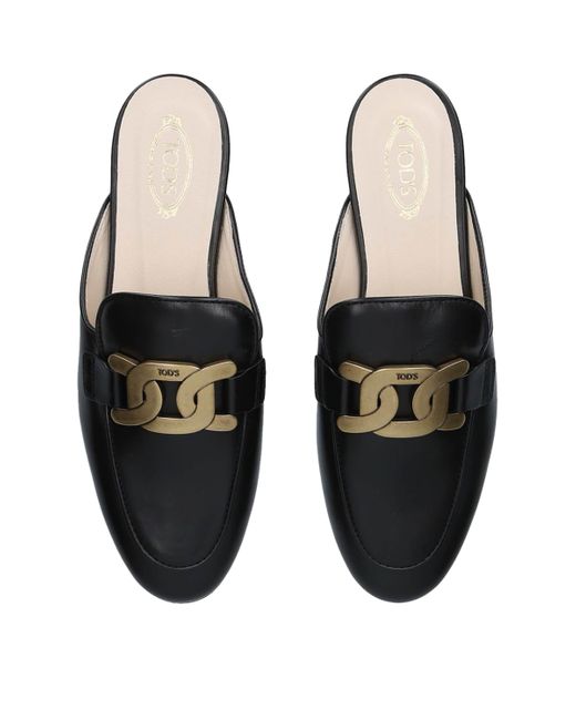 Tod's Blue Leather Slippers