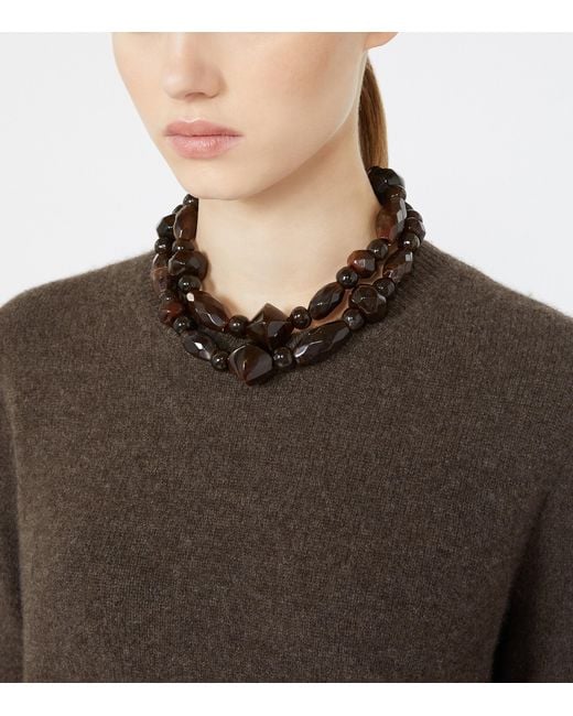 Max Mara Black Beaded Choker