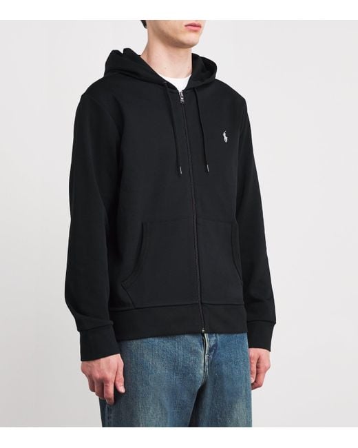 Polo Ralph Lauren Black Polo Pony Zip-Up Hoodie for men
