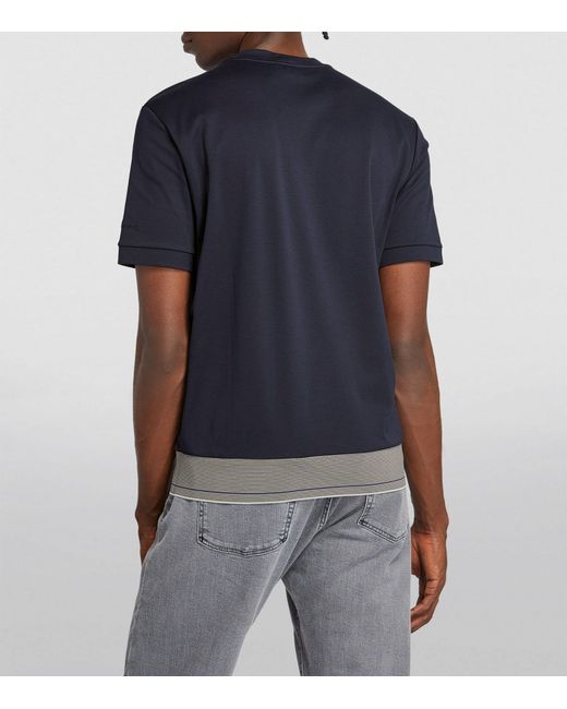 Giorgio Armani Blue Organic Cotton T-shirt for men