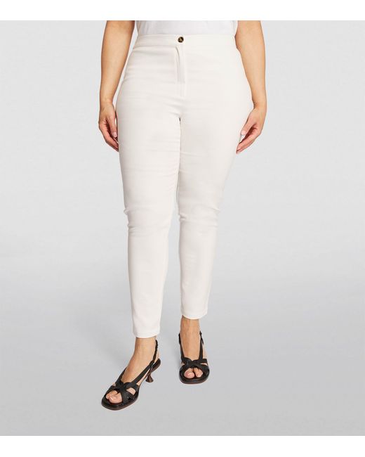 Marina Rinaldi White Slim Tailored Trousers