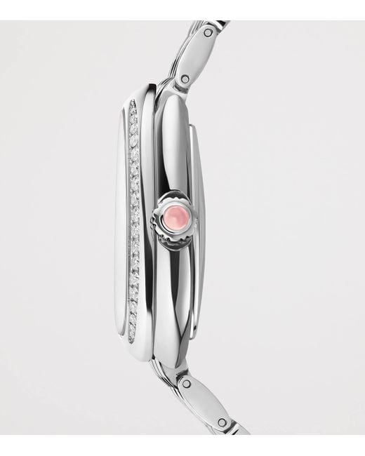 BVLGARI White Stainless Steel And Diamond Serpenti Seduttori Watch