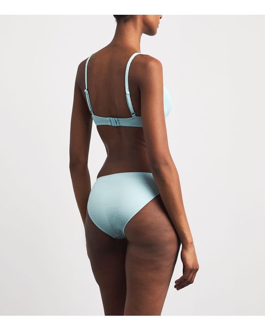 Wolford Blue Textured Triangle Bikini Top
