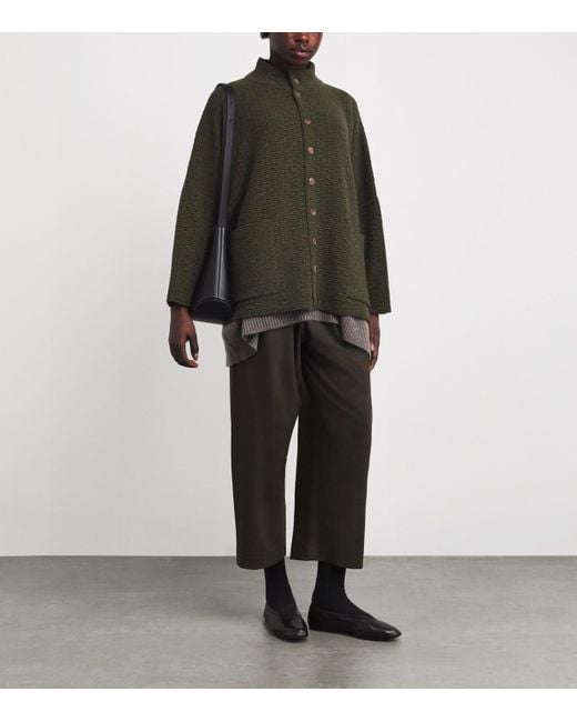 Eskandar Green Cashmere Wide Cardigan