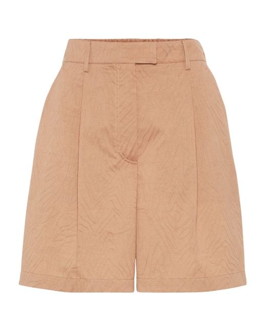 Brunello Cucinelli Natural Cotton-Blend Bermuda Shorts
