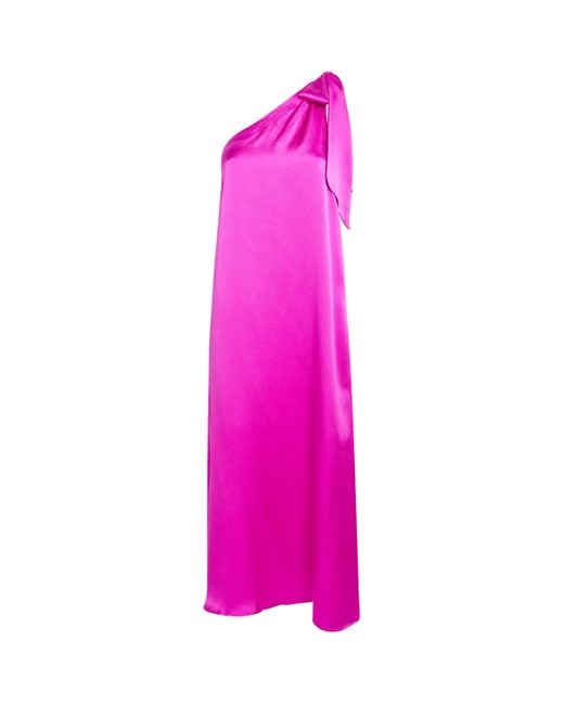 Heidi Klein Pink Silk Asymmetric Ithaca Midi Dress