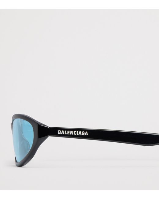 Balenciaga Blue Acetate Neo Round Sunglasses