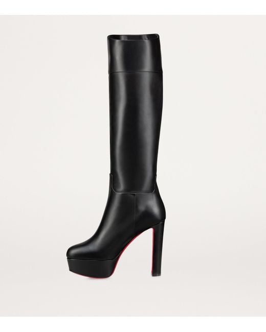 Christian Louboutin Black Loo Botta Alta Leather Knee-High Boots 130