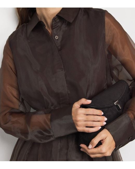 Jonathan Simkhai Brown Organza Montgomery Midi Dress