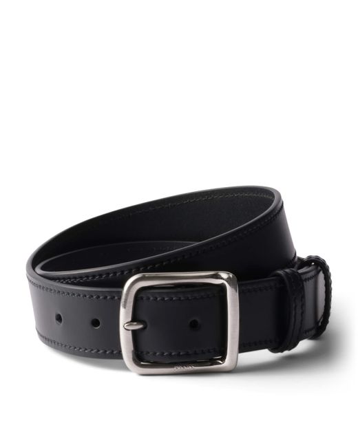 Prada Black Leather Belt for men