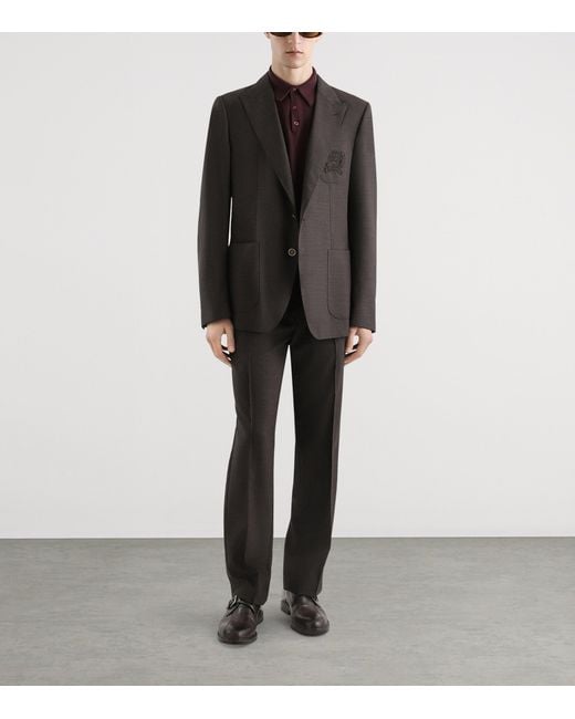 Dolce & Gabbana Black Virgin Wool Drawstring Trousers for men