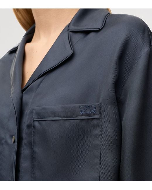 Loewe Blue Silk Pyjama Shirt
