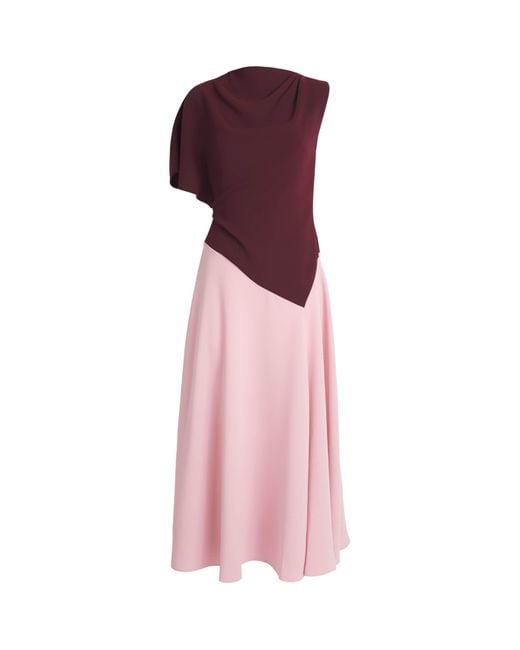 Roksanda Purple Crepe One-Shoulder Oryn Midi Dress