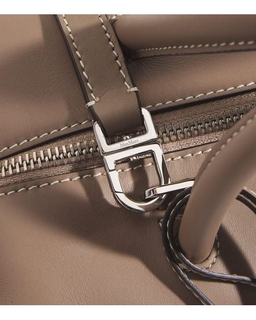 Max Mara Brown Leather Satchel Top-Handle Bag