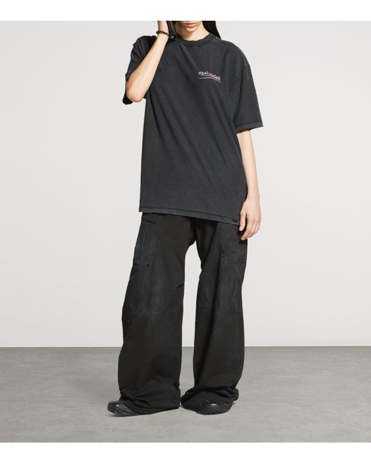 Balenciaga Black Rotated Logo T-Shirt for men
