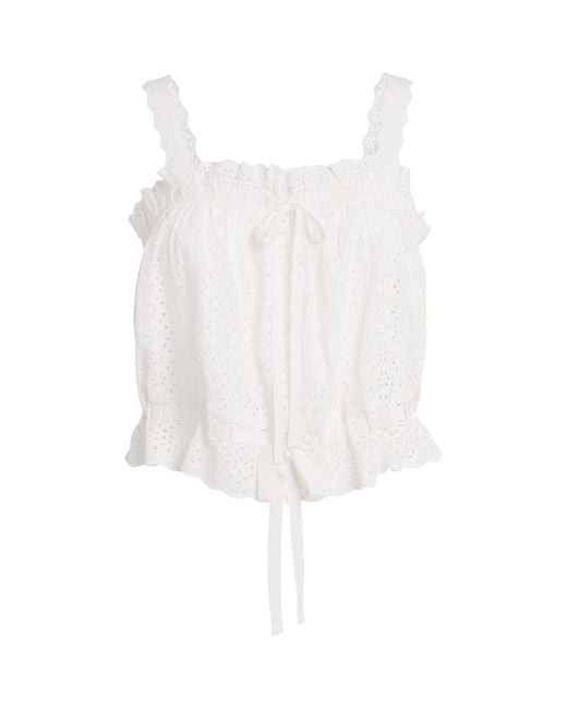 Ulla Johnson White Broderie Anglaise Isola Top