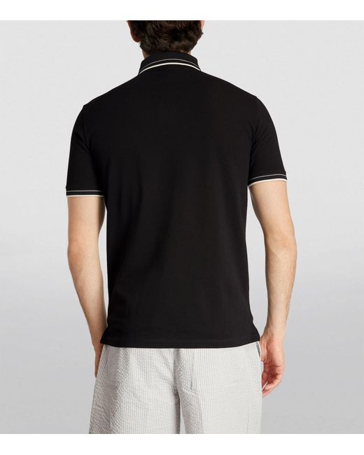 Emporio Armani Black Contrast-trim Polo Shirt for men