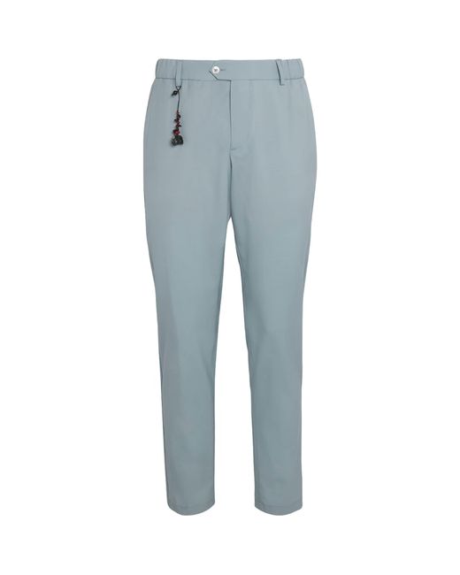 Marco Pescarolo Blue Wool-Silk Trousers for men