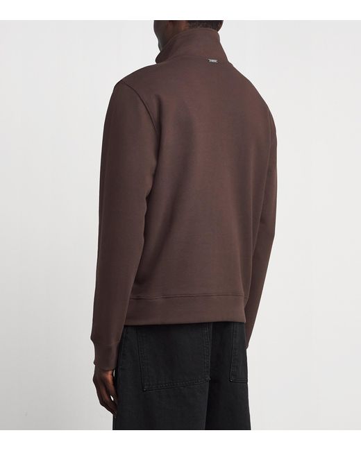 Sandro Brown Cotton Half-Zip Sweater for men