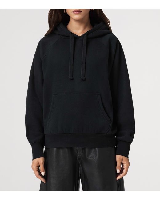 AllSaints Black Cotton-Blend Oversized Talon Underground Hoodie