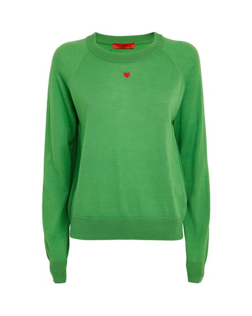 MAX&Co. Green Embroidered Heart Sweater