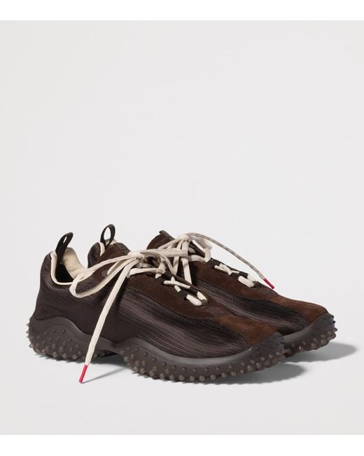 Miu Miu Brown Technical Fabric & Suede Bubble Sneakers