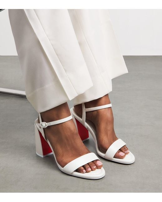 Christian Louboutin White Miss Jane Nappa Leather Sandals 85