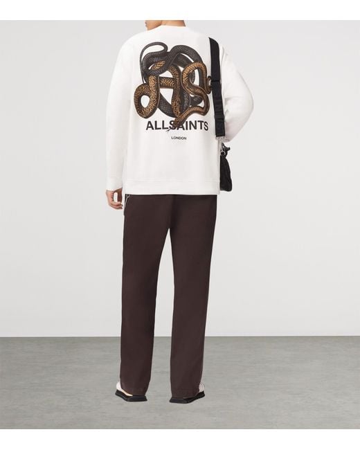 AllSaints White Organic Cotton Reticulate Sweatshirt for men