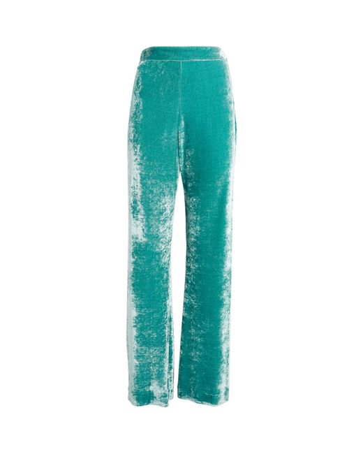 Jil Sander Green Velvet Straight-leg Trousers