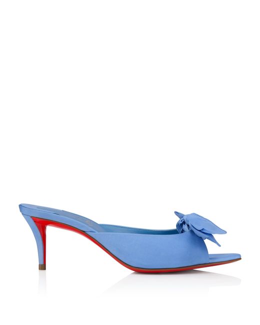 Christian Louboutin Blue Mulazee Silk Mules 60