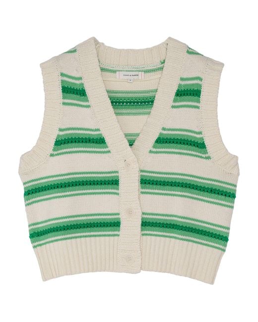 Chinti & Parker Green Crochet Sweater Vest