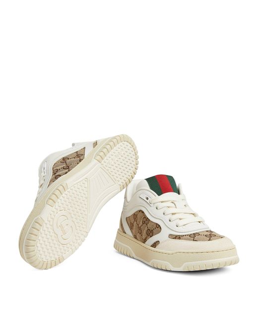 Gucci Natural Canvas Re-web Sneakers