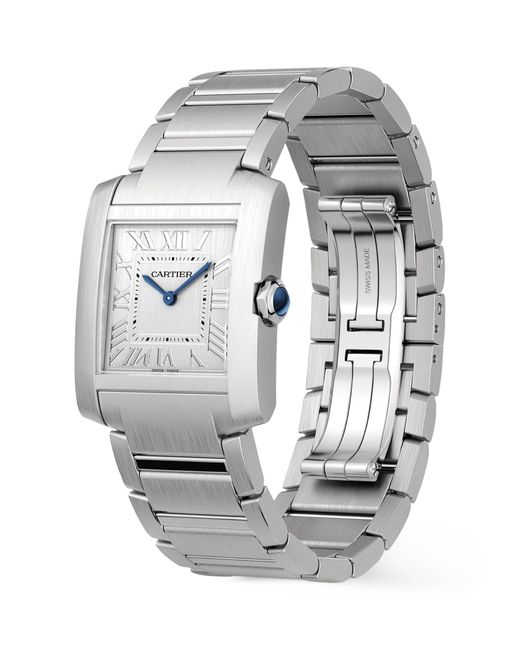 Cartier Gray Medium Steel Tank Française Watch 27Mm