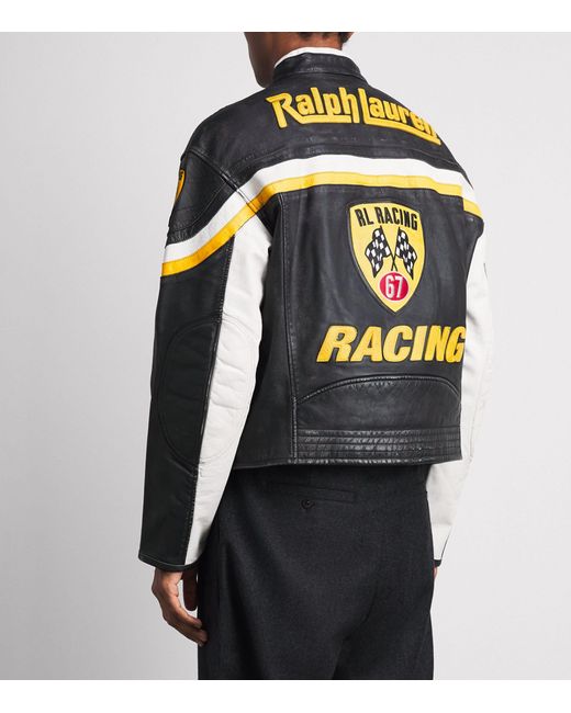 Polo Ralph Lauren Black Racing Leather Jacket for men