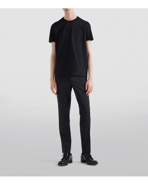 Prada Black Cotton Triangle T-Shirt for men