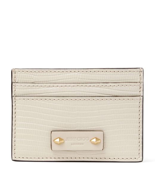 Jimmy Choo CrocEmbossed Leather Umika Card Holder in Natural Lyst UK
