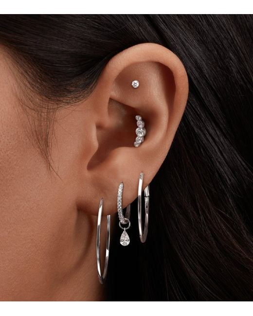 Maria Tash White Diamond Pear Floating Charm