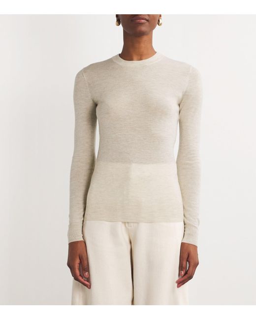 Joseph Natural Cashmere Round-Neck Cashair Sweater